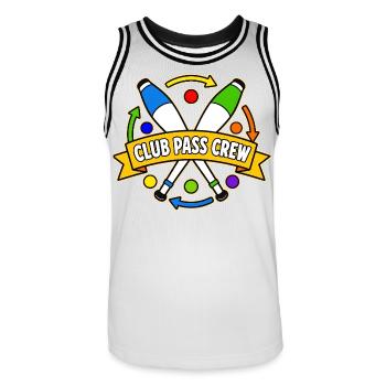 CLUB PASS CREW - Men's Basketball Jersey - white/black - Front - AI Model Male 185 dark (185cm)