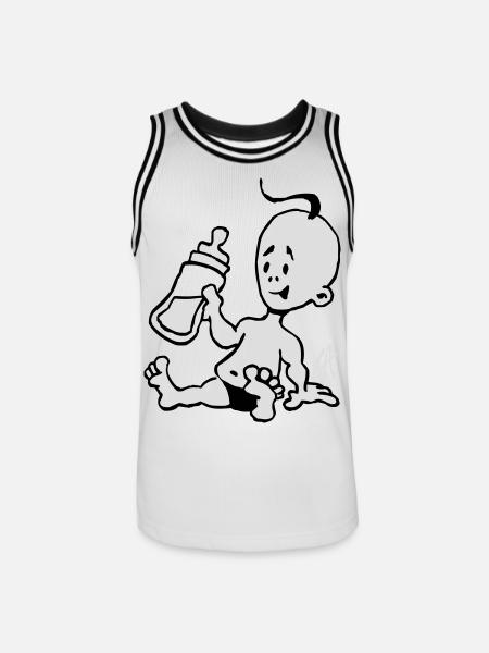 Baby with a milk bottle - Men's Basketball Jersey - white/black