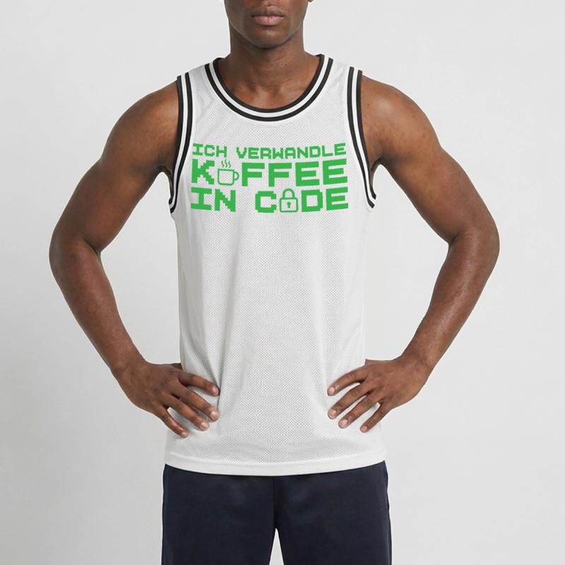 Informatik Verwandle Kaffee in Code Programmierer Männer Basketball-Trikot