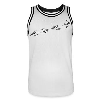 Der Flug des schwarzen Vogels - Männer Basketball-Trikot - Weiß/Schwarz - Vorne - AI Model Male 185 dark (185cm)