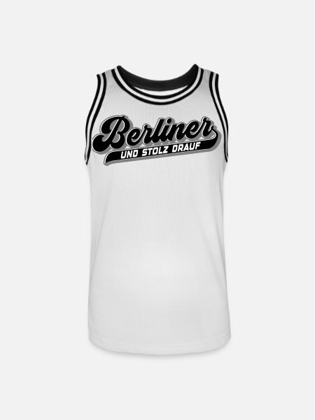 Berliner und Stolz drauf | Farben änderbar - Männer Basketball-Trikot - Weiß/Schwarz
