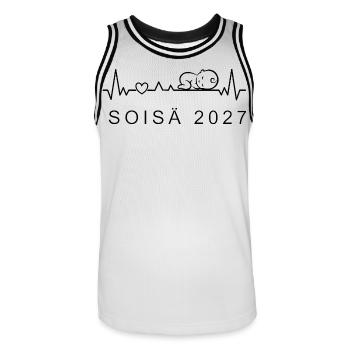 Opa 2027 Herzschlag Schwangerschaft Finnisch - Männer Basketball-Trikot - Weiß/Schwarz - Vorne - AI Model Male 185 dark (185cm)