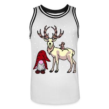 Nicholas Noël Noël Fantaisie Noël Enfant de Noël - Maillot de basket Homme - blanc/noir - Devant - AI Model Male 185 dark (185cm)
