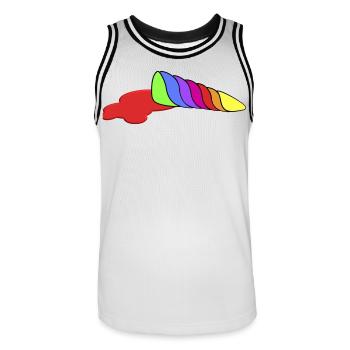 Horn Unicorn - Men's Basketball Jersey - white/black - Front - AI Model Male 185 dark (185cm)