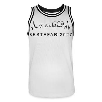 Opa 2027 Herzschlag Schwangerschaft Norwegisch - Männer Basketball-Trikot - Weiß/Schwarz - Vorne - AI Model Male 185 dark (185cm)