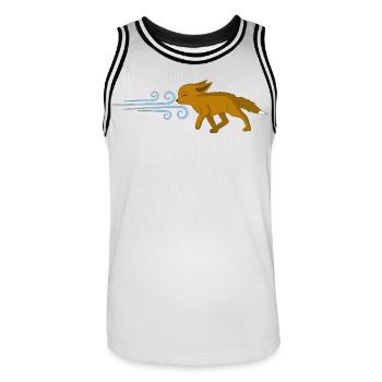 Der Fuchs und der Wind - Männer Basketball-Trikot - Weiß/Schwarz - Vorne - AI Model Male 185 dark (185cm)