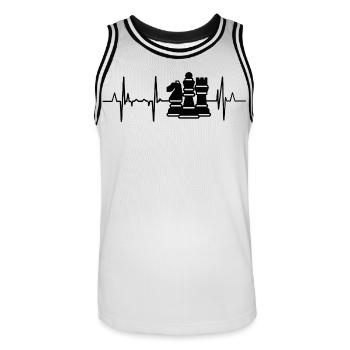 Schach Herzlinie EKG - Männer Basketball-Trikot - Weiß/Schwarz - Vorne - AI Model Male 185 dark (185cm)