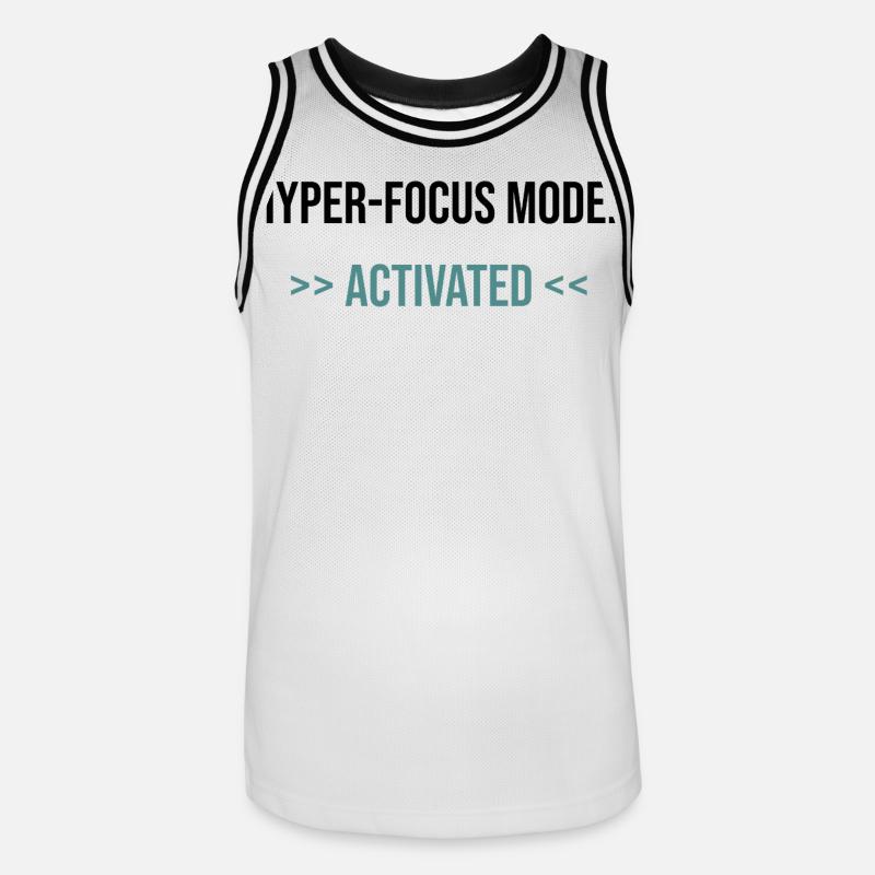 Mode Hyper-Focus : Activé - Déclaration - Maillot de basket Homme - blanc/noir
