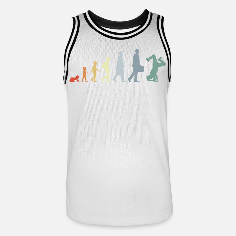 Vintage Breakdancer Evolution - Maillot de basket Homme - blanc/noir