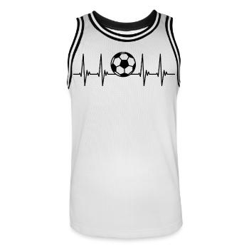 soccer ekg, pulse, heartbeat, soccer player, sport - Men's Basketball Jersey - white/black - Front - AI Model Male 185 dark (185cm)