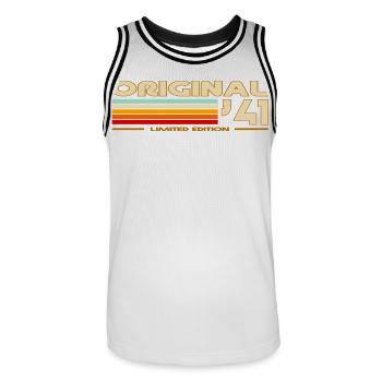 1941 - Männer Basketball-Trikot - Weiß/Schwarz - Vorne - AI Model Male 185 dark (185cm)