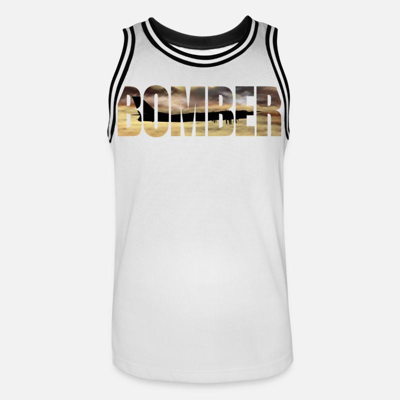 Bomber Tu-95 - Männer Basketball-Trikot - Weiß/Schwarz