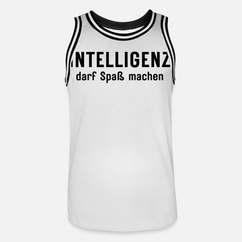 Intelligenz darf Spaß machen Statement Design - Männer Basketball-Trikot - Weiß/Schwarz