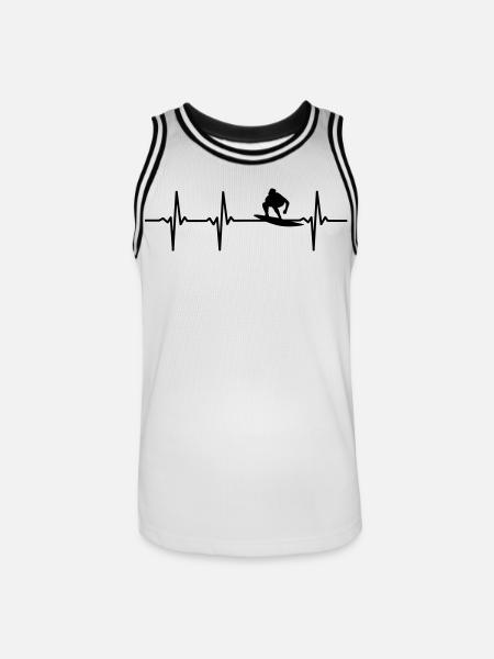Surfeur ECG - Maillot de basket Homme - blanc/noir