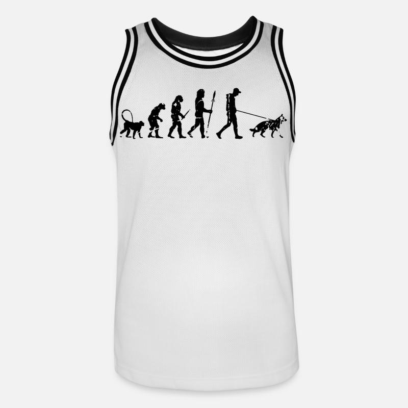Deutscher Schäferhund Evolution - Männer Basketball-Trikot - Weiß/Schwarz