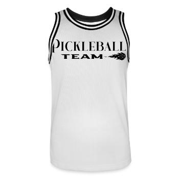 Pickleball - Maillot de basket Homme - blanc/noir - Devant - AI Model Male 185 dark (185cm)