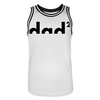 Dad to the power of two | Father | Father's Day - Men's Basketball Jersey - white/black - Front - AI Model Male 185 dark (185cm)