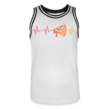 Pizza Sunset Battement de cœur de la pizza - Maillot de basket Homme - blanc/noir - Devant - AI Model Male 185 dark (185cm)