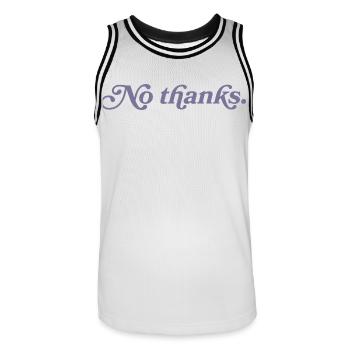Non merci. - Maillot de basket Homme - blanc/noir - Devant - AI Model Male 185 dark (185cm)