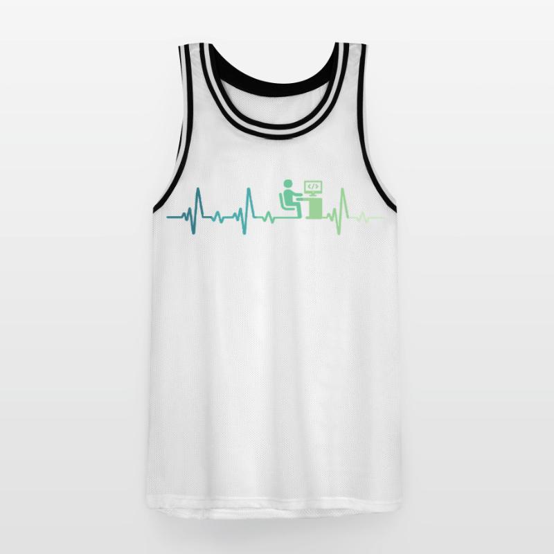 Heartbeat Programmer Developer Men's Basketball Jersey