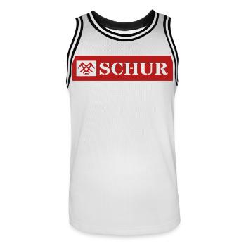 Schur gon Dach Gemorje im Siegerland Sejerlänner  - Männer Basketball-Trikot - Weiß/Schwarz - Vorne - AI Model Male 185 dark (185cm)