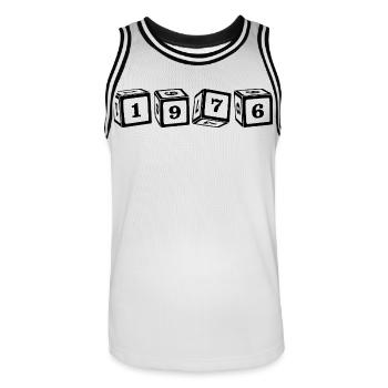 Millésime 1976 - Maillot de basket Homme - blanc/noir - Devant - AI Model Male 185 dark (185cm)