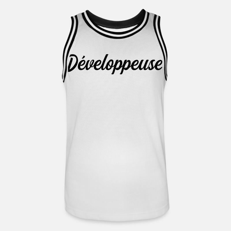 Développeuse Web Code Logiciel Application Tech - Maillot de basket Homme - blanc/noir