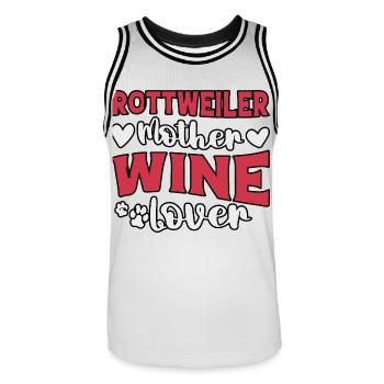 Rottweiler mother wine lover - Men's Basketball Jersey - white/black - Front - AI Model Male 185 dark (185cm)