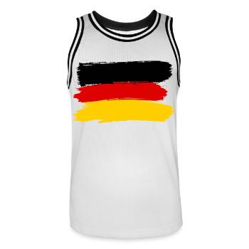 German Flag Jersey Merchandise Germany - Men's Basketball Jersey - white/black - Front - AI Model Male 185 dark (185cm)