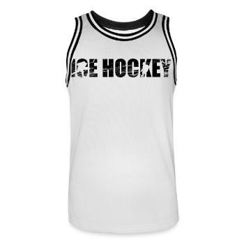 Eishockeyspieler - Männer Basketball-Trikot - Weiß/Schwarz - Vorne - AI Model Male 185 dark (185cm)