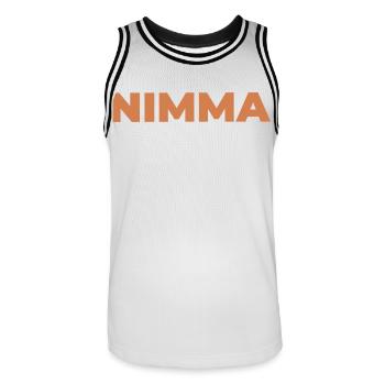 NIMMA - Men's Basketball Jersey - white/black - Front - AI Model Male 185 dark (185cm)