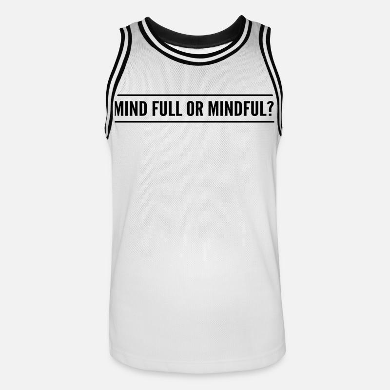 Geistig voll oder achtsam? - Männer Basketball-Trikot - Weiß/Schwarz