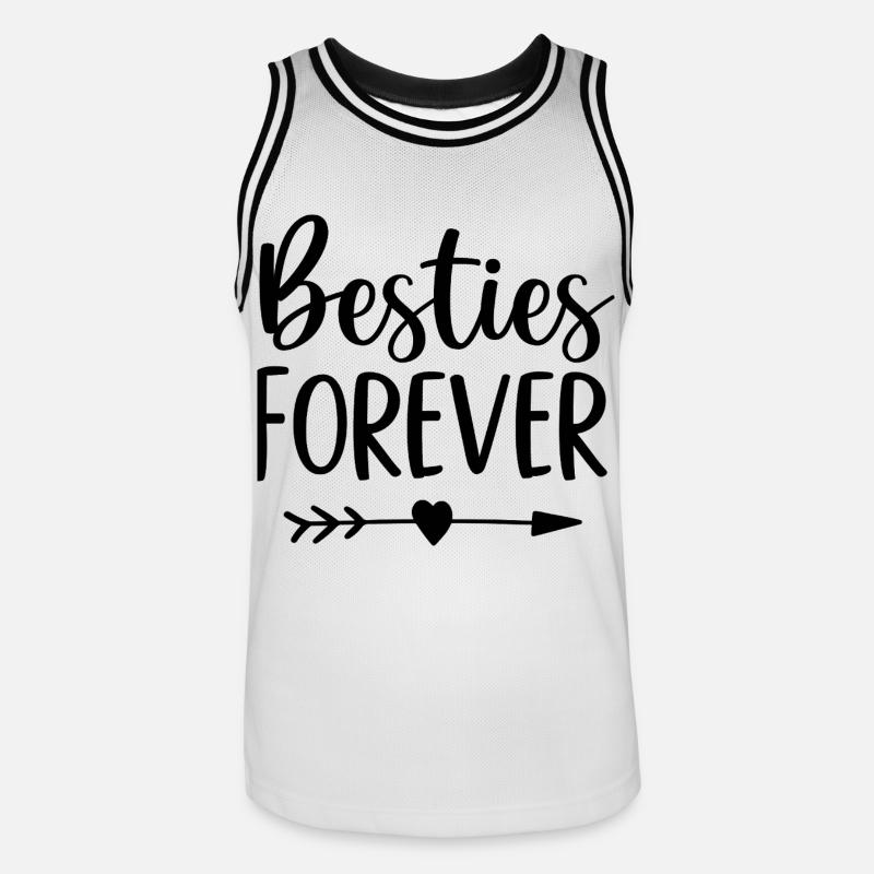 Migliori amici per sempre - Maglia da basket per uomo - bianco/nero