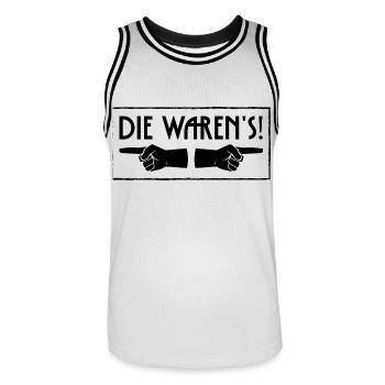 Die waren's - Männer Basketball-Trikot - Weiß/Schwarz - Vorne - AI Model Male 185 dark (185cm)