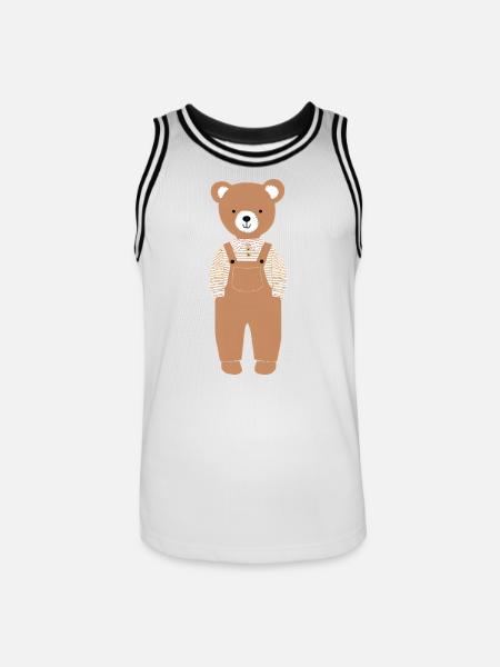 Teddy - Männer Basketball-Trikot - Weiß/Schwarz