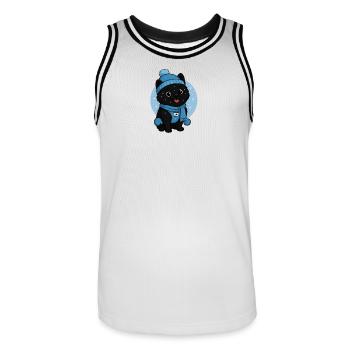 Cuddly Dog Winter Magic - Men's Basketball Jersey - white/black - Front - AI Model Male 185 dark (185cm)