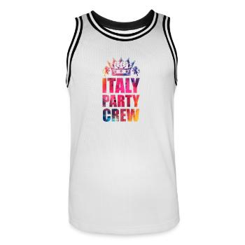 Dicton de l’équipe de fête en Italie - Maillot de basket Homme - blanc/noir - Devant - AI Model Male 185 dark (185cm)