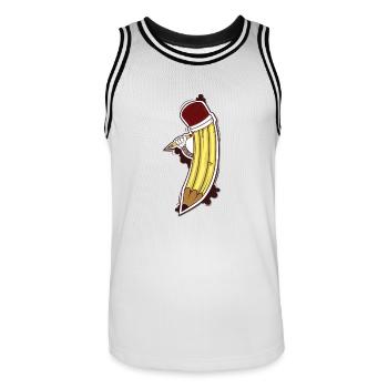 Ein Bleistift bringt einen Bleistift - Männer Basketball-Trikot - Weiß/Schwarz - Vorne - AI Model Male 185 dark (185cm)