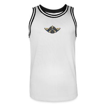 Vintage Fliegerpropeller Emblem - Männer Basketball-Trikot - Weiß/Schwarz - Vorne - AI Model Male 185 dark (185cm)