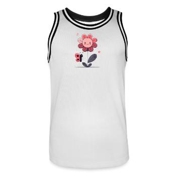 Blume mit Schmetterling - Männer Basketball-Trikot - Weiß/Schwarz - Vorne - AI Model Male 185 dark (185cm)