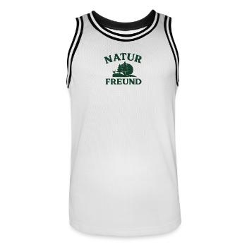 Nature lover - Men's Basketball Jersey - white/black - Front - AI Model Male 185 dark (185cm)