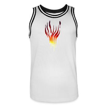 Flames Tribal - Men's Basketball Jersey - white/black - Front - AI Model Male 185 dark (185cm)