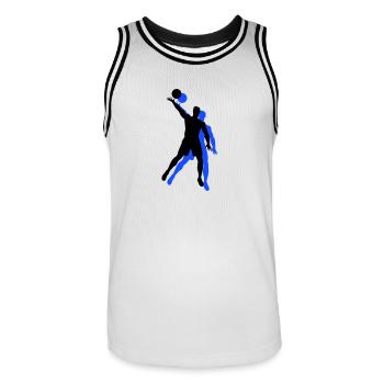 Volleyball Spieler Symbol - Männer Basketball-Trikot - Weiß/Schwarz - Vorne - AI Model Male 185 dark (185cm)