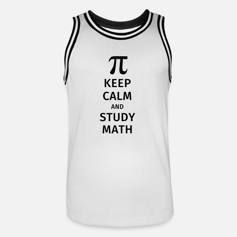 keep calm and study math - Maillot de basket Homme - blanc/noir