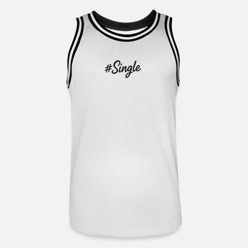 #Single – Conception d’une déclaration en écriture manuscrite - Maillot de basket Homme - blanc/noir