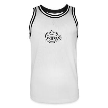 Coffe lover - Kaffee Liebhaber Design - Männer Basketball-Trikot - Weiß/Schwarz - Vorne - AI Model Male 185 dark (185cm)