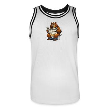 T-shirt Ours  nature retour à la nature - Maillot de basket Homme - blanc/noir - Devant - AI Model Male 185 dark (185cm)