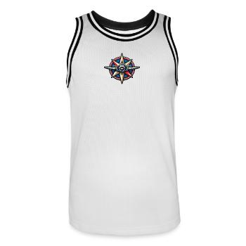 Nordstern Flugzeug Kompass - Männer Basketball-Trikot - Weiß/Schwarz - Vorne - AI Model Male 185 dark (185cm)