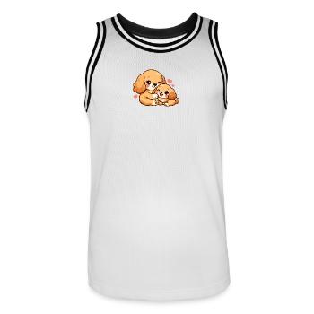 Maman chien câline son chiot - Maillot de basket Homme - blanc/noir - Devant - AI Model Male 185 dark (185cm)