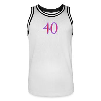 40 - Maillot de basket Homme - blanc/noir - Devant - AI Model Male 185 dark (185cm)